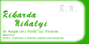 rikarda mihalyi business card